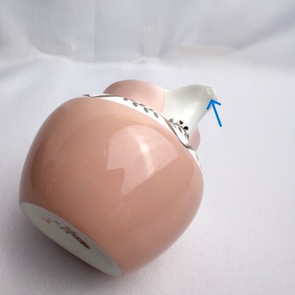 Wedgwood Vintage Creamer Pink & White Vine Band 1942 England Mid Century - Picture 6 of 9